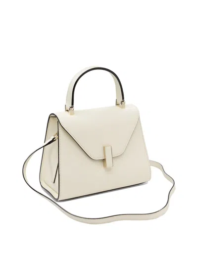 Valextra Mini Iside Leather Top Handle Bag In White