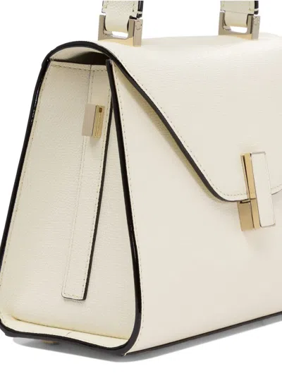 Valextra Mini Iside Leather Top Handle Bag In White