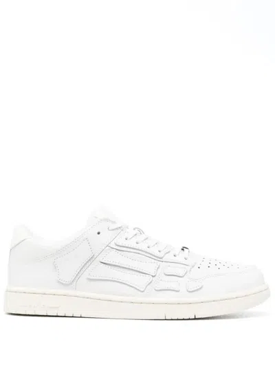 Amiri Pacific Bones Leather Panelled Sneakers In White