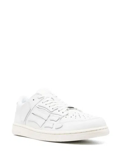 Amiri Pacific Bones Leather Panelled Sneakers In White