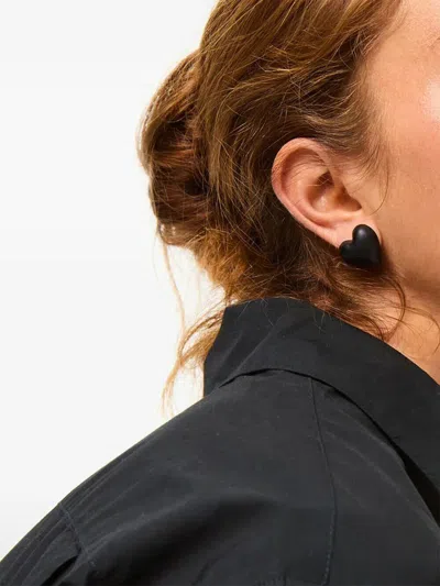 Roxanne Assoulin "the Puffy Heart" Stud Earrings Accessories In Black