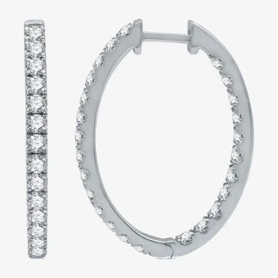 Fine Jewelry (h-i / I1) 2 Ct. T.w. Lab Grown Diamond 10k Or 14k White Or Yellow Gold 28.2mm Hoop Earrings In White