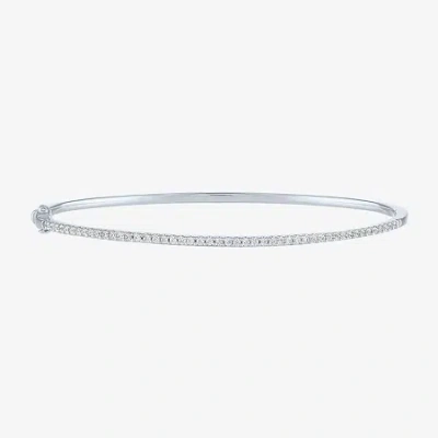 Fine Jewelry Diamond Addiction (g-h / Si2-i1) Womens 1/2 Ct. T.w. Lab Grown White Diamond 10k Gold Bangle Bracele In White