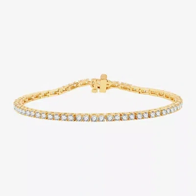 Fine Jewelry 3 Ct. T.w. Natural White Diamond 10k Or 14k White Or Yellow Gold 7.25 Inch Tennis Bracelet In Yellow