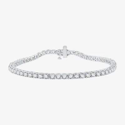 Fine Jewelry 5 Ct. T.w. Lab-grown (g / Si1-si2) Diamond 10k Or 14k White Or Yellow Gold Tennis Bracelet In White