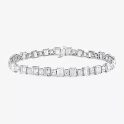 Fine Jewelry 17 C.t. T.w Womens Lab Grown White Diamond 10k White Gold Tennis Bracelet In Transparent