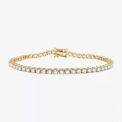 Fine Jewelry (g / Si1-si2) 5 Ct. T.w. Lab Grown White Diamond 10k White Or Yellow Gold 7.5 Inch Tennis Bracelet In Yellow