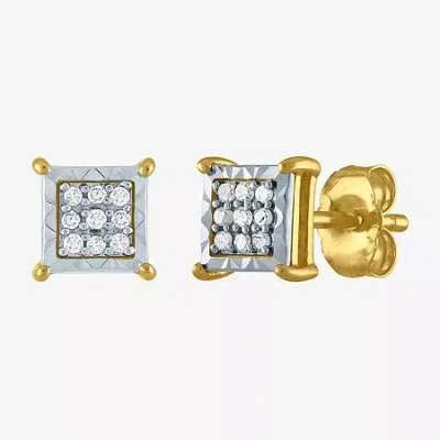 Fine Jewelry 1/10 Ct. T.w. Natural White Diamond 10k Gold 5.5mm Stud Earrings In Yellow