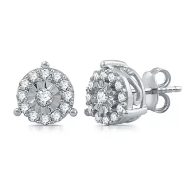 Fine Jewelry 1/2 Ct. T.w. Natural White Diamond 10k White Gold 9.4mm Stud Earrings In White
