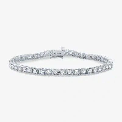 Fine Jewelry 5 Ct. T.w. Natural White Diamond 10k White Or Yellow Gold 7.5 Inch Tennis Bracelet In White
