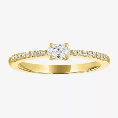 Fine Jewelry Diamond Addiction (g-h / Si2-i1) Womens 1/4 Ct. T.w. Lab Grown White Diamond 10k Gold Stackable Ring In Yellow