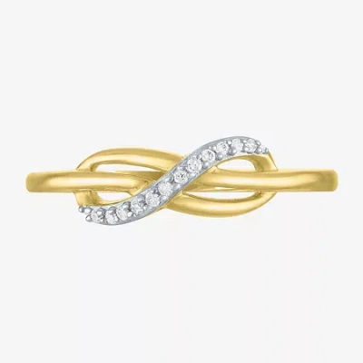Fine Jewelry Diamond Accent (g-h / I1-i2) Womens Diamond Accent Lab Grown White Diamond 10k Gold Infinity Cocktai In Transparent
