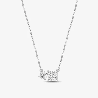 Fine Jewelry (f / Si2) Womens 1 Ct. T.w. Lab Grown White Diamond 10k White Gold 18 Inch Pendant Necklace In White