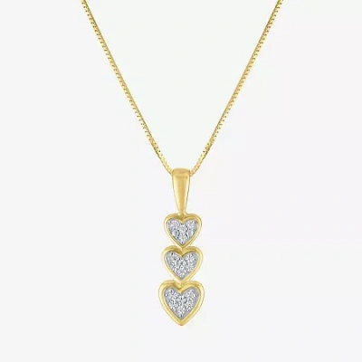 Fine Jewelry (g-h/i1-i2) Womens Diamond Accent Lab Grown White Diamond 10k Gold Heart 18 Inch Pendant Necklace In Yellow
