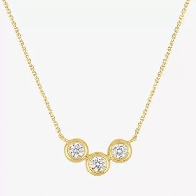 Fine Jewelry Diamond Addiction (g-h / I1-i2) Womens 1/3 Ct. T.w. Lab Grown White Diamond 10k Gold Round 18 Inch P In Transparent