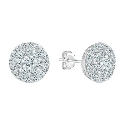Fine Jewelry 1 1/4 Ct. T.w. Natural White Diamond 10k White Gold 9.6mm Stud Earrings In White