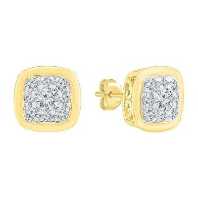 Fine Jewelry 5/8 Ct. T.w. Natural White Diamond 10k Gold 8.7mm Stud Earrings In Yellow