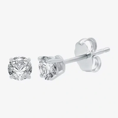 Fine Jewelry 3/4 Ct. T.w. Natural White Diamond 14k White Gold 4.5mm Round Stud Earrings In White