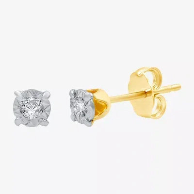Fine Jewelry Diamond-accent 10k Gold Stud Earrings In Yellow