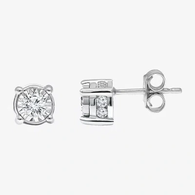 Trumiracle Tru Miracle 1 1/2 Ct. T.w. Natural Diamond Round Stud Earrings In 14k Gold In White