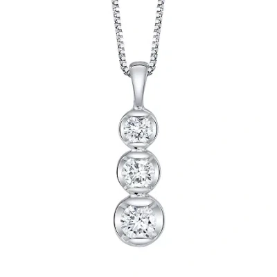 Fine Jewelry Womens 1/8 Ct. T.w. Natural White Diamond 14k Gold Pendant Necklace In White