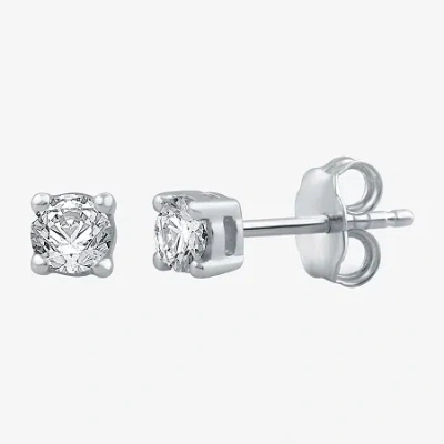 Fine Jewelry 3/8 Ct. T.w. Natural White Diamond 10k Or 14k Gold Stud Earrings In White