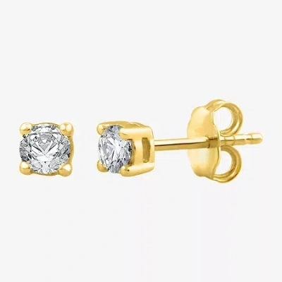 Fine Jewelry 3/8 Ct. T.w. Natural White Diamond 10k Or 14k Gold Stud Earrings In Yellow