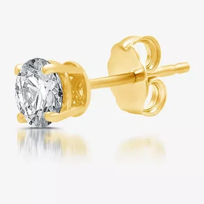 Fine Jewelry Unisex Adult 5/8 Ct. Natural White Diamond 14k Gold 5.4mm Round Single Earring In Transparent