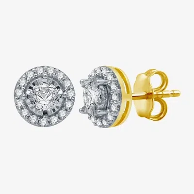 Fine Jewelry 5/8 Ct. T.w. Natural White Diamond 10k Gold Stud Earrings In Yellow