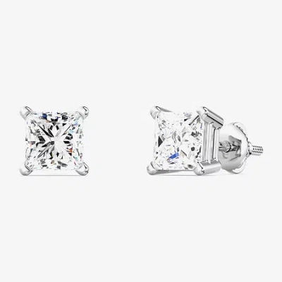 Fine Jewelry 1 3/8 Ct. T.w. Lab-grown (g / Si1-si2) Diamond Princess-cut Stud Earrings In 10k Or 14k Gold In White