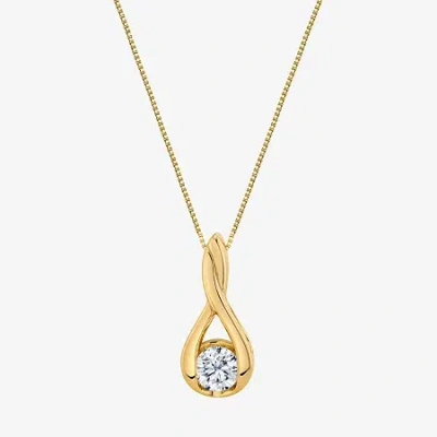 Sirena (i-j/vs1-vs2) Womens 1 Ct. T.w. Lab Grown White Diamond 14k Gold 18 Inch Pendant Necklace In Yellow