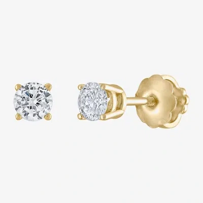 Fine Jewelry Premier Collection 1/4 Ct. T.w. Natural Diamond Stud Earrings 14k Gold In Yellow