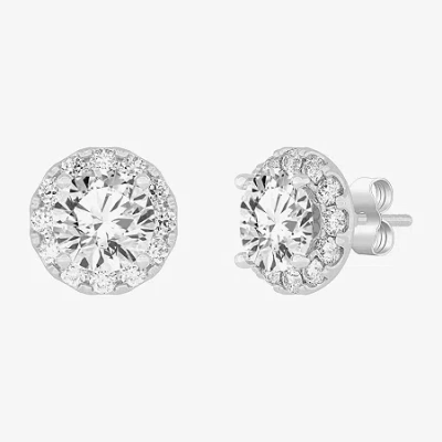 Fine Jewelry (h-i / Si1-si2) 5 Ct. T.w. Lab Grown White Diamond 14k Gold 8.1mm Round Stud Earrings In White