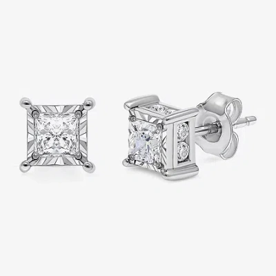 Fine Jewelry (i / I1) 2 Ct. T.w. Lab Grown White Diamond 10k White Gold 8.5mm Stud Earrings In White