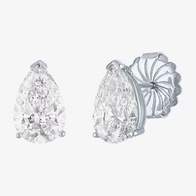 Fine Jewelry ( E-f/si1-si2 ) 4 Ct. T.w. Lab-grown Diamond 14k Gold 11.4mm Pear Stud Earrings In White