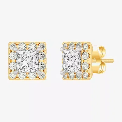 Fine Jewelry (g-h / Si1-si2) 2 1/2 Ct. T.w. Lab Grown White Diamond 14k Gold 5mm Stud Earrings In Yellow