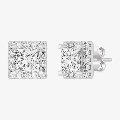 Fine Jewelry (h-i / Si1-si2) 3 1/2 Ct. T.w Lab Grown White Diamond 14k Gold 6.4mm Stud Earrings In White