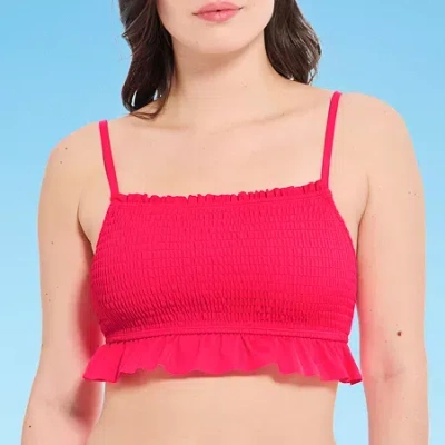 Decree Womens Adjustable Straps Juniors Bralette Bikini Swimsuit Top In Red