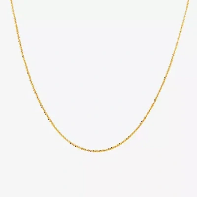 Fine Jewelry Made In Italy Womens 14k Gold 18 Inch Fashion Chain Necklace In Transparent