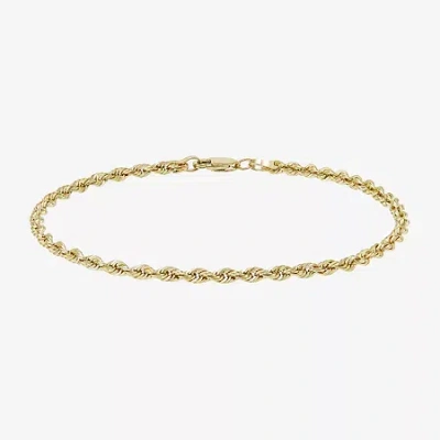 Fine Jewelry 14k Yellow Gold 2.5mm Rope Chain Bracelet In Transparent