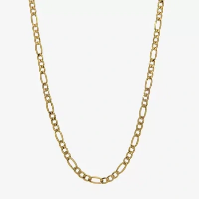 Fine Jewelry 10k Yellow Gold 2.9mm 20-22" Semi-solid Figaro Chain In Transparent