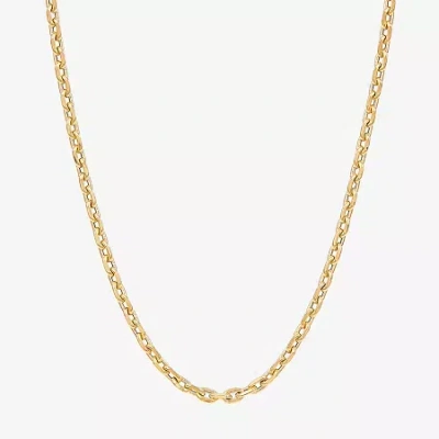 Fine Jewelry Made In Italy Unisex Adult 14k Gold 22 Inch Link Chain Necklace In Transparent