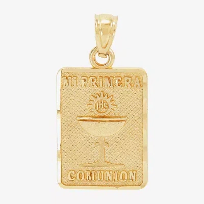Fine Jewelry "mi Primera Comunion" Unisex Adult 14k Gold Oval Pendant In Transparent