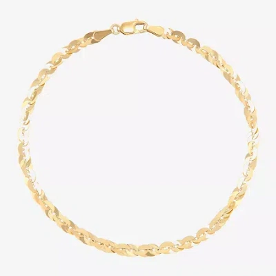 Fine Jewelry Womens 10k Gold 7.5 Inch Fashion Chain Bracelet In Transparent