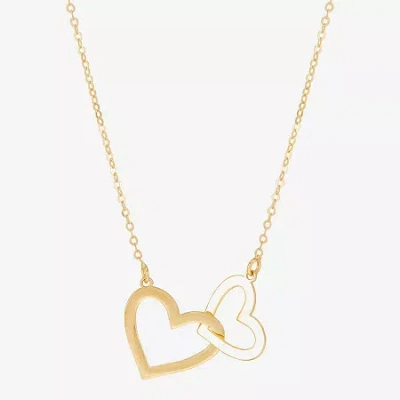 Fine Jewelry Gold Addiction Womens 10k Gold Heart 18 Inch Pendant Necklace In Transparent