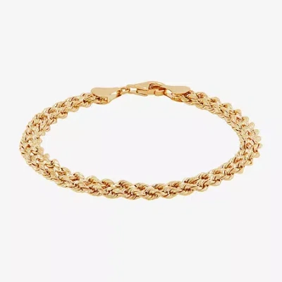 Fine Jewelry 10k Gold 4.9mm 7.25" Double Rope Bracelet In Transparent