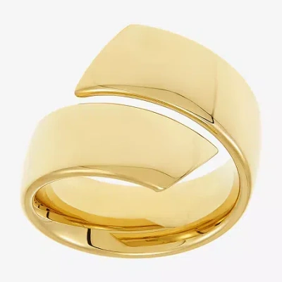 Fine Jewelry Hollow Womens 14k Gold Round Bypass Cocktail Ring In Transparent