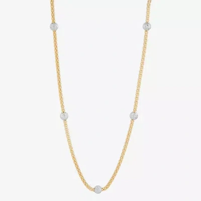Fine Jewelry Mia Oro Womens 14k Two Tone Gold 18 Inch Link Necklace In Transparent