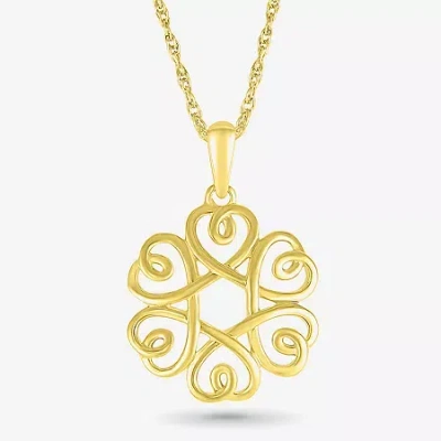 Fine Jewelry Womens 10k Gold Knot 18 Inch Pendant Necklace In Transparent