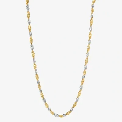 Fine Jewelry Mia Oro Womens 14k Gold 18 Inch Link Necklace In Transparent